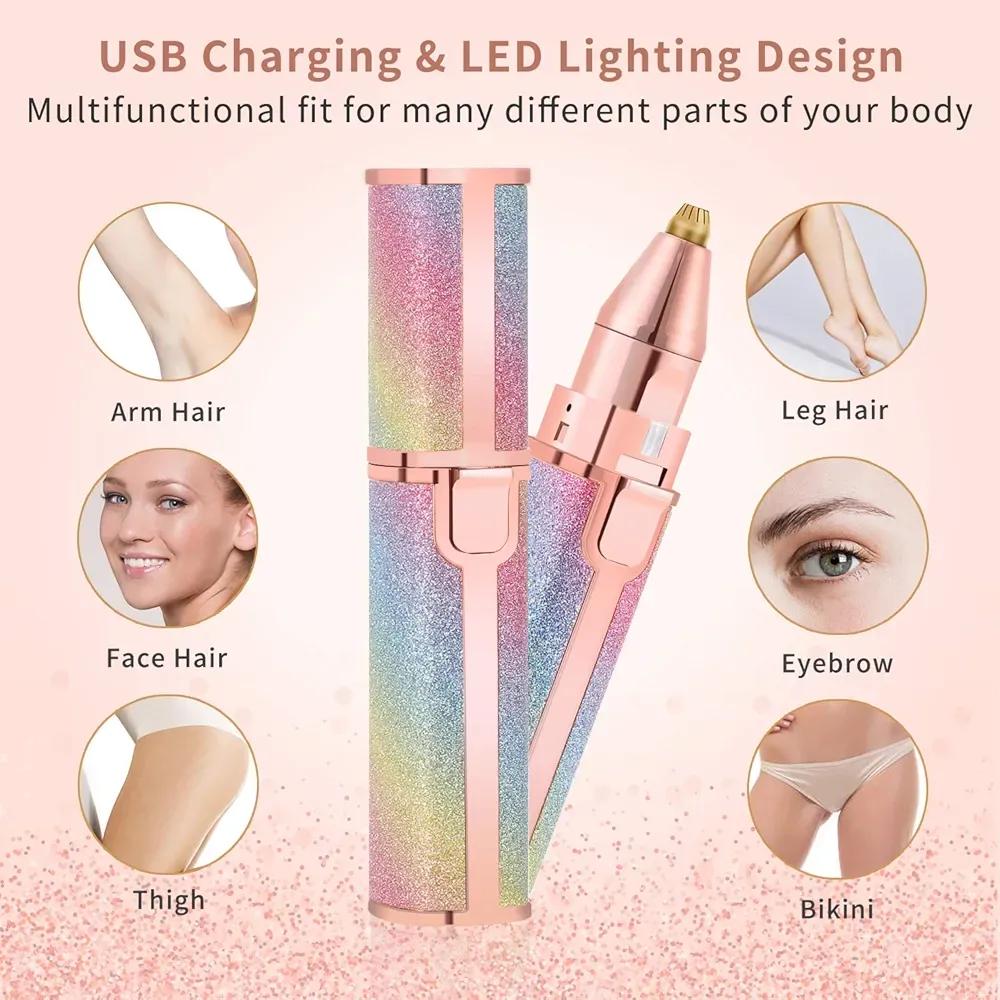 Rechargeable Women’s Eyebrow Hair Trimmer – Pink