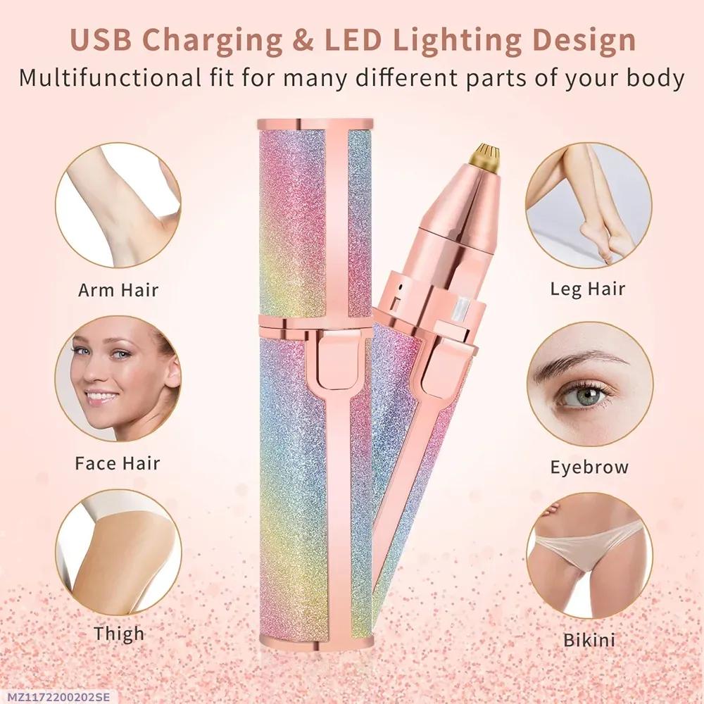 Rechargeable Women’s Eyebrow Hair Trimmer – Pink