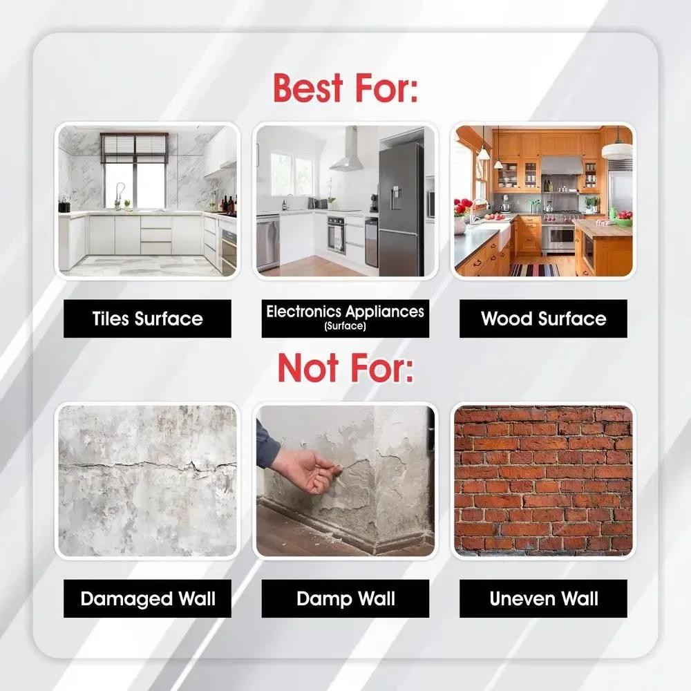 50 Pcs White Wall Tile Stickers – Modern Abstract Design
