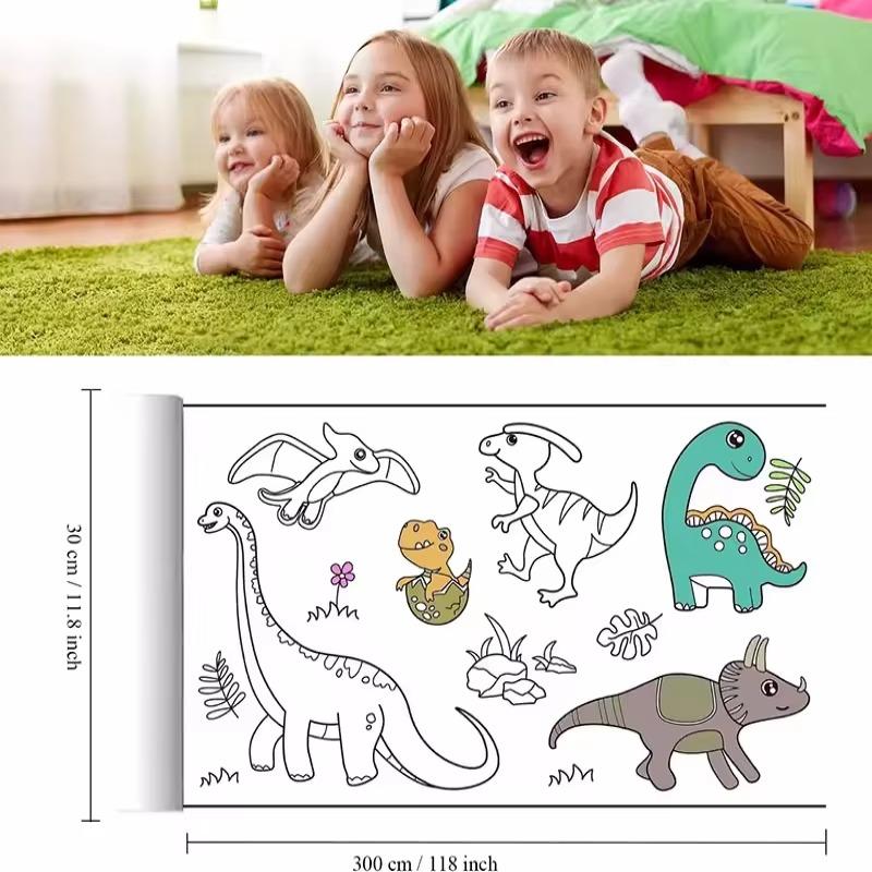 3 Meters Kids Coloring Drawing Sheet Roll Extra-Long Roll