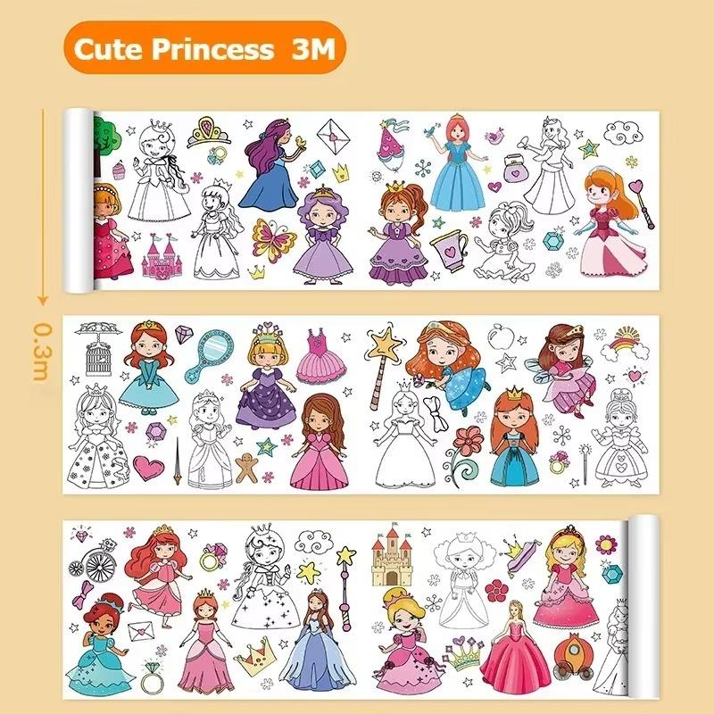 3 Meters Kids Coloring Drawing Sheet Roll Extra-Long Roll