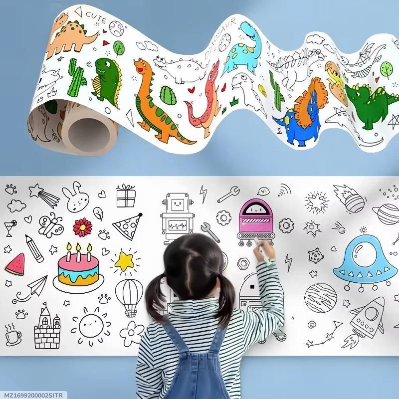 3 Meters Kids Coloring Drawing Sheet Roll Extra-Long Roll